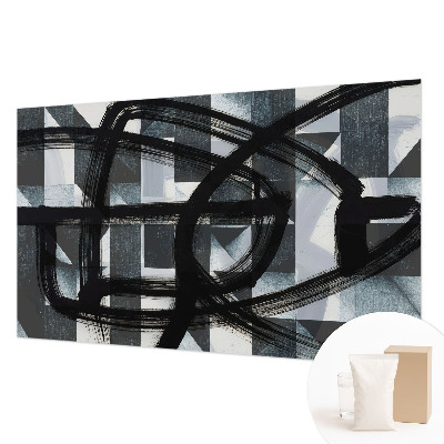Wall mural for living room with an expressive geometric design