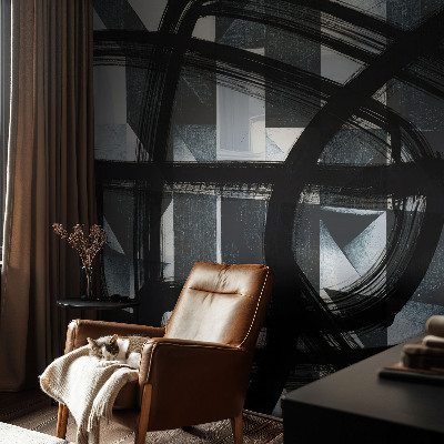 Wall mural for living room Expressive geometry