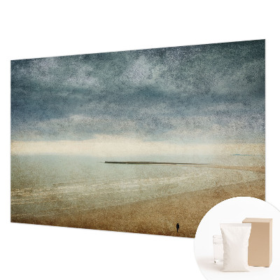 Wallpaper mural for living room with a nostalgic landscape design