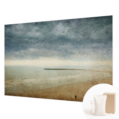 Wallpaper mural for living room with a nostalgic landscape design