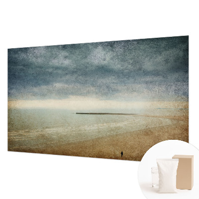 Wallpaper mural for living room with a nostalgic landscape design