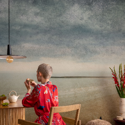 Wallpaper mural for living room with a nostalgic landscape design