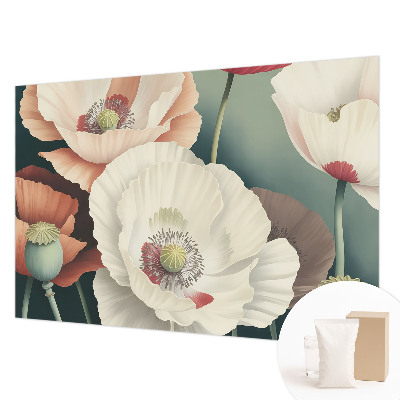 Bedroom wall mural wallpaper with a floral design