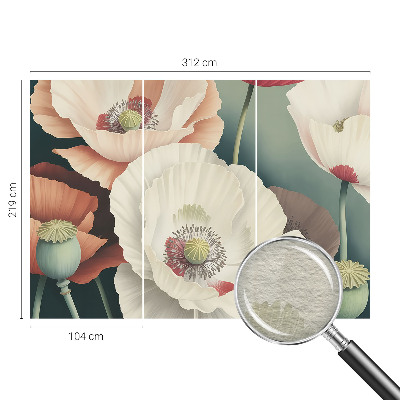 Bedroom wall mural wallpaper with a floral design