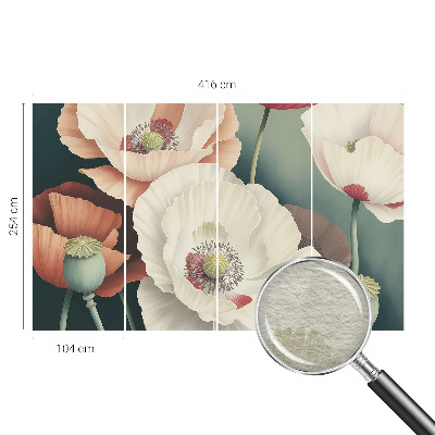Bedroom wall mural wallpaper with a floral design