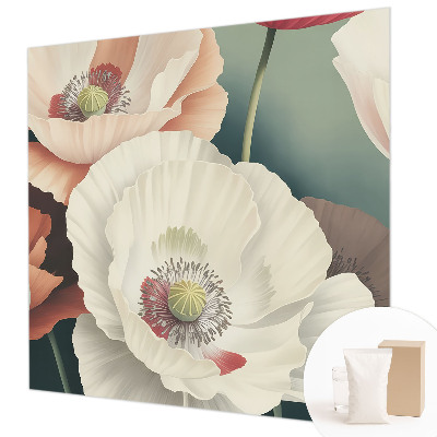 Bedroom wall mural wallpaper with a floral design