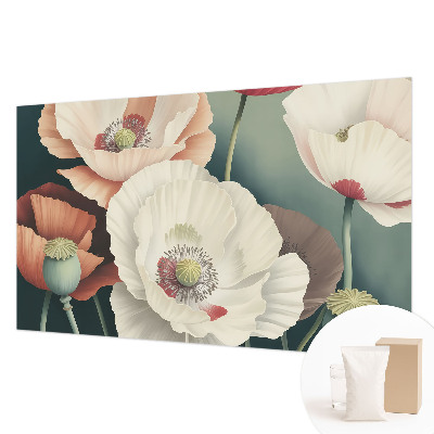 Bedroom wall mural wallpaper with a floral design
