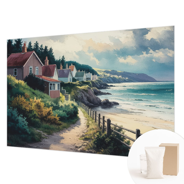 Large wall mural wallpaper featuring cliff houses