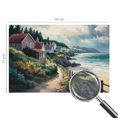 Large wall mural wallpaper featuring cliff houses
