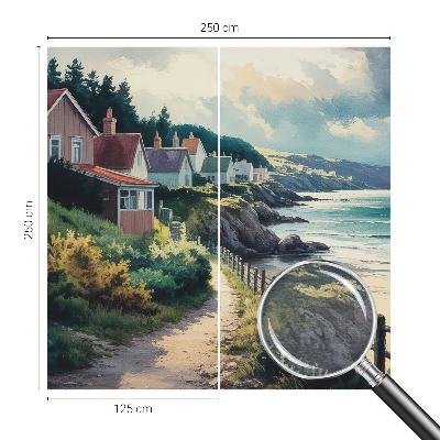 Large wall mural wallpaper featuring cliff houses