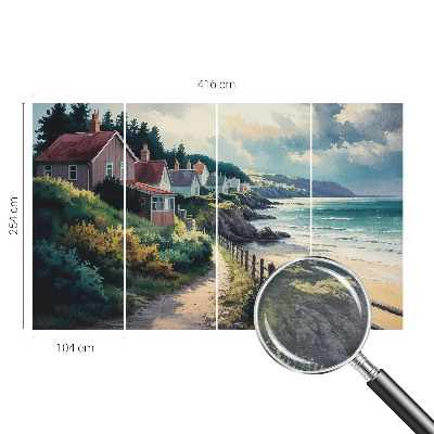Large wall mural wallpaper featuring cliff houses