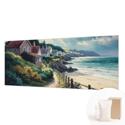 Large wall mural wallpaper featuring cliff houses