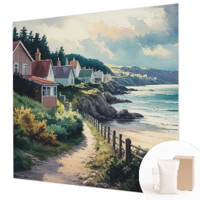 Large wall mural wallpaper featuring cliff houses