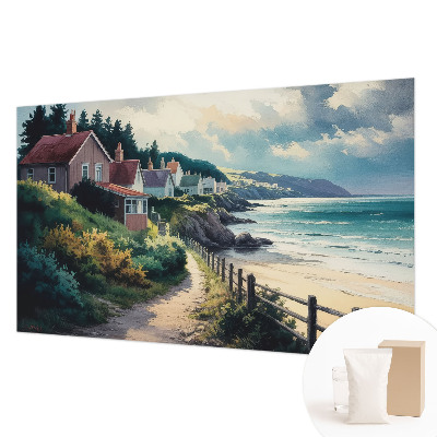 Large wall mural wallpaper featuring cliff houses