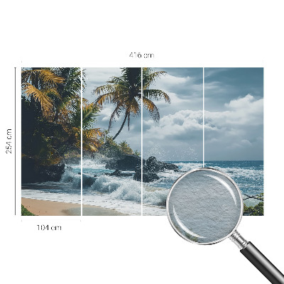 Custom size wall mural Exotic beach