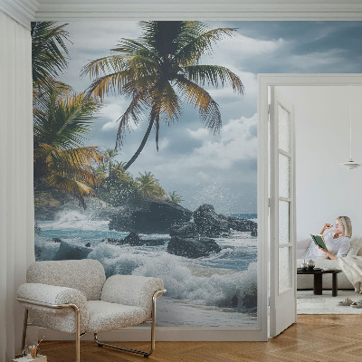 Custom size wall mural Exotic beach