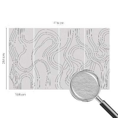 Modern wall mural with organic lines
