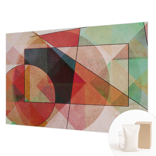 Modern wall mural for bedroom featuring a geometric abstraction design