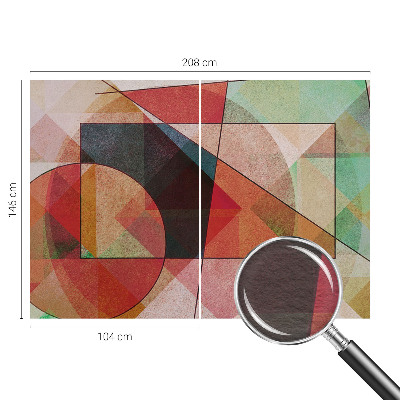 Modern wall mural for bedroom featuring a geometric abstraction design