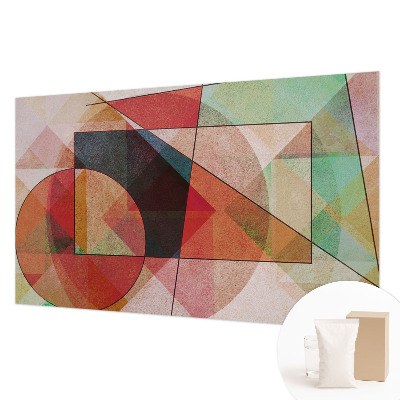 Modern wall mural for bedroom featuring a geometric abstraction design