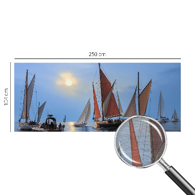 Modern wall mural for living room with a sailing adventure motif