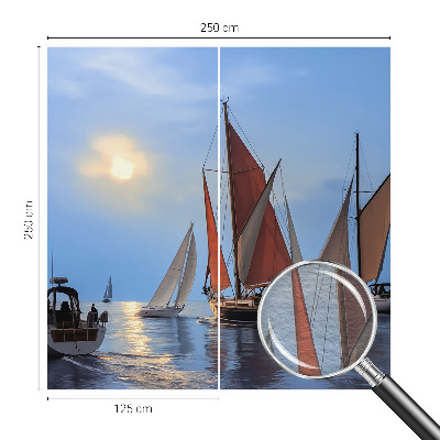 Modern wall mural for living room with a sailing adventure motif