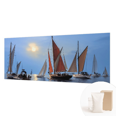 Modern wall mural for living room with a sailing adventure motif