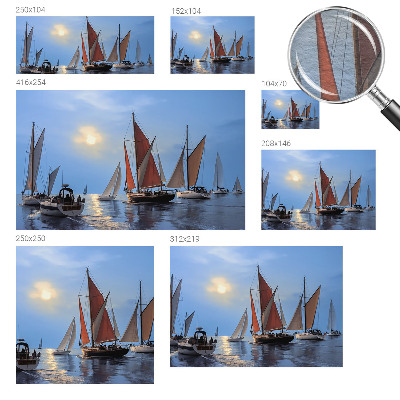 Modern wall mural for living room with a sailing adventure motif