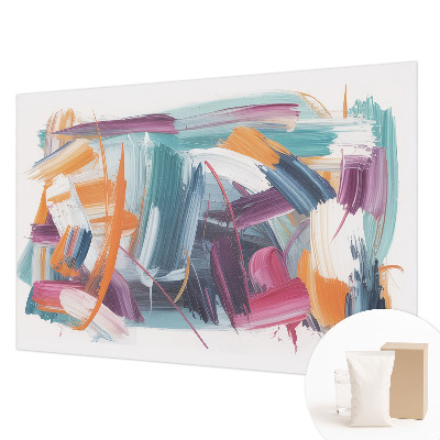 Non-woven photo wallpaper with an energetic strokes pattern