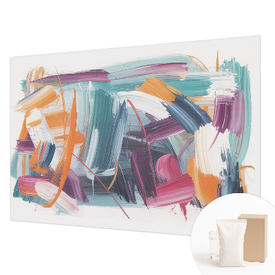 Non-woven photo wallpaper with an energetic strokes pattern