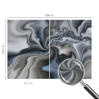 Decorative wall mural for living room with a swirling clouds design