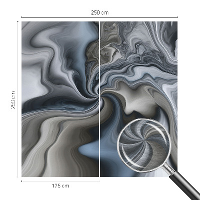 Decorative wall mural for living room with a swirling clouds design