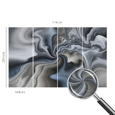 Decorative wall mural for living room with a swirling clouds design