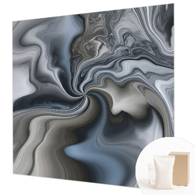 Decorative wall mural for living room with a swirling clouds design