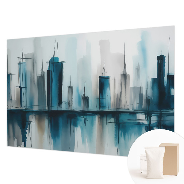 Non-woven wall mural with city landscape motifs