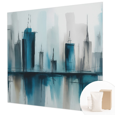 Non-woven wall mural with city landscape motifs