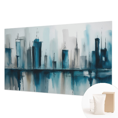 Non-woven wall mural with city landscape motifs