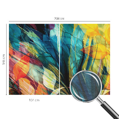 Photo wall mural with an abstract leaves design