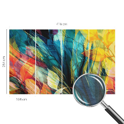 Photo wall mural with an abstract leaves design