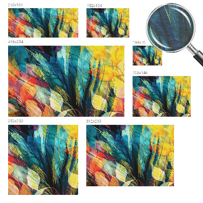 Photo wall mural with an abstract leaves design