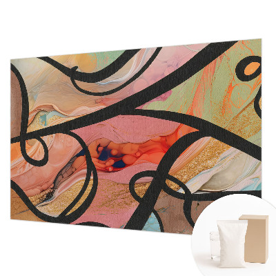 Wall mural with a colorful movement design