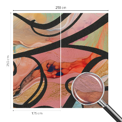 Wall mural with a colorful movement design