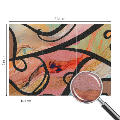 Wall mural with a colorful movement design