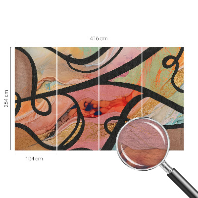 Wall mural with a colorful movement design