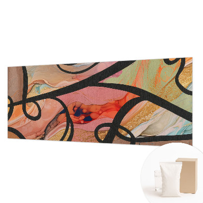 Wall mural with a colorful movement design