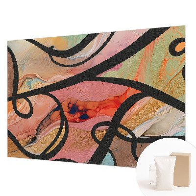 Wall mural with a colorful movement design