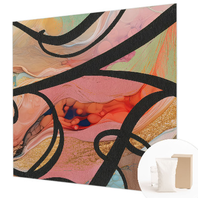 Wall mural with a colorful movement design