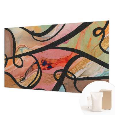 Wall mural with a colorful movement design
