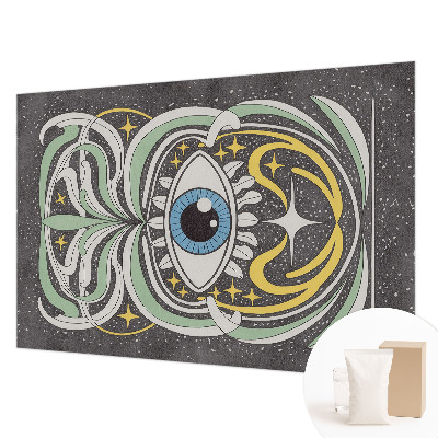 Wallpaper mural for living room with a symmetrical eye pattern