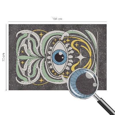 Wallpaper mural for living room with a symmetrical eye pattern
